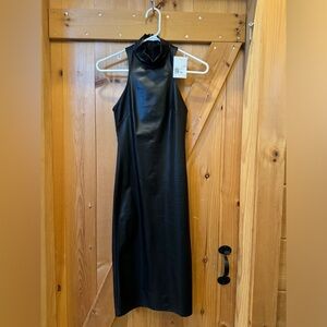 Forever 21 long black faux leather dress size xs